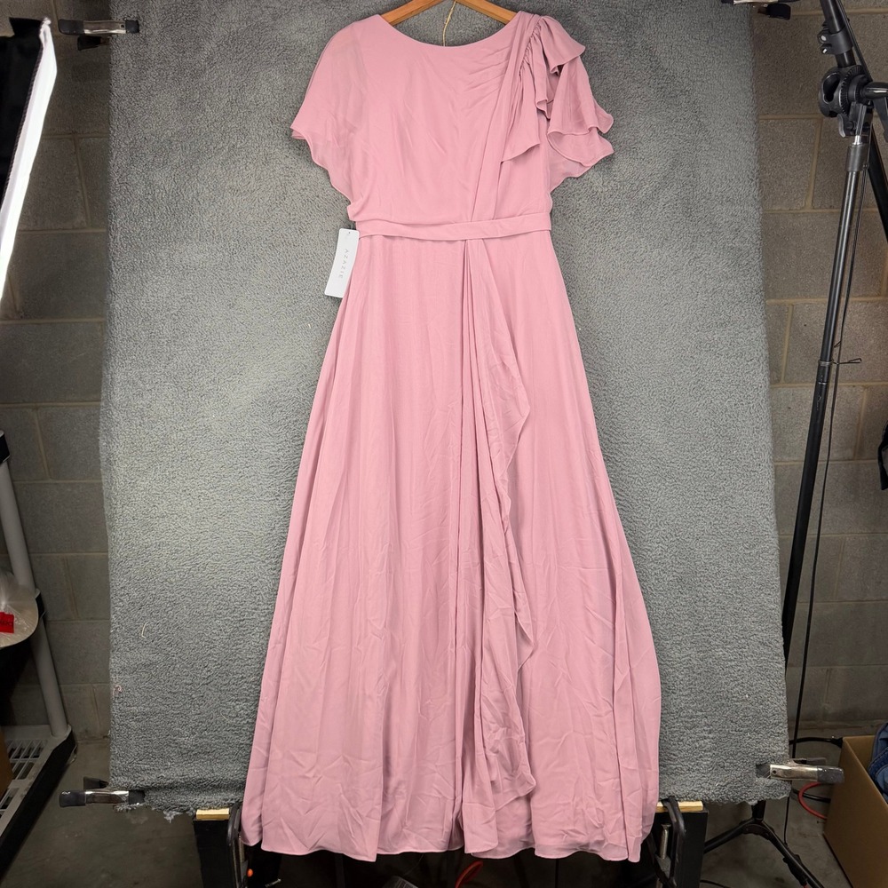 Azazie Aaliyah Vintage Mauve Chiffon Ruffle Bridesmaid Dress A8โ NEW
